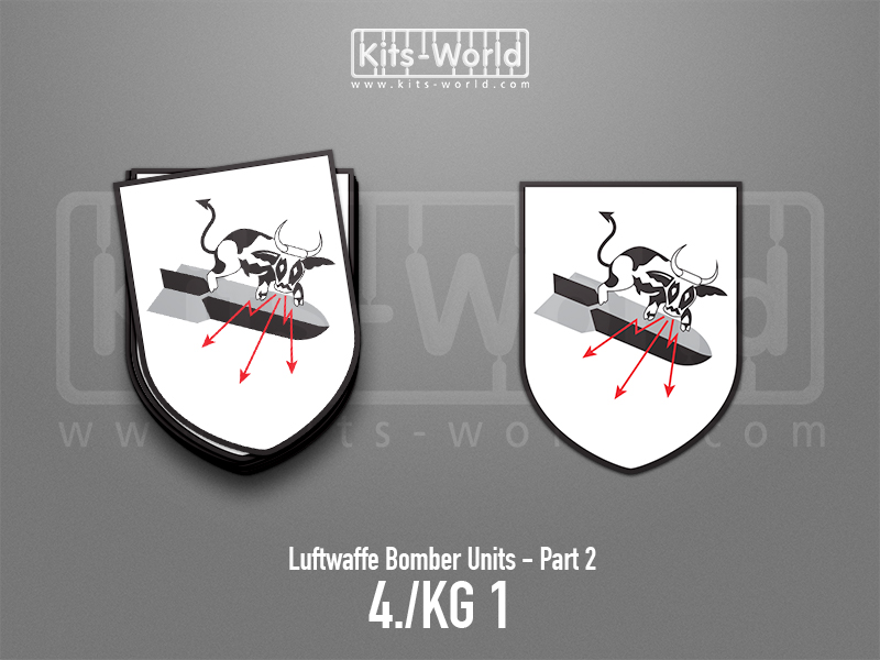 Kitsworld SAV Sticker - Luftwaffe Bomber Units  - 4./KG 1 W:76mm x H:100mm 